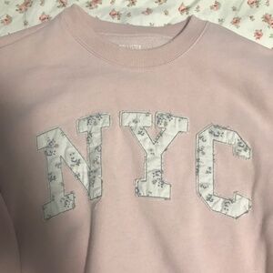 Hollister Women's Pink Easy Nyc Sweatshirt
